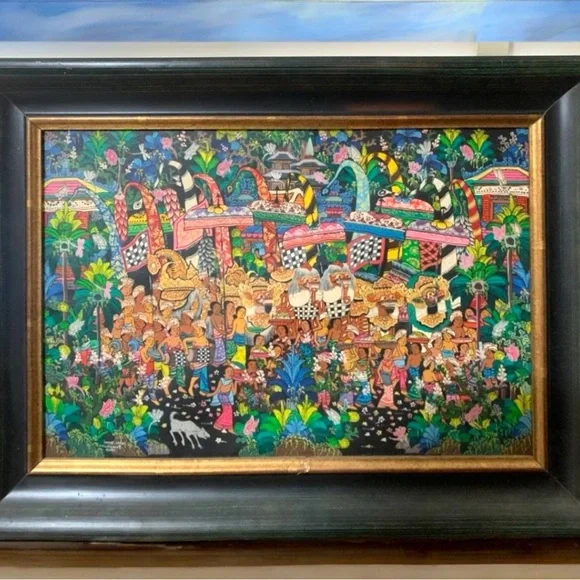 FABULOUS VINTAGE BALINESE ART BY GEDE DONI (18"X24") - Picture 1 of 6